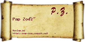 Pap Zoé névjegykártya