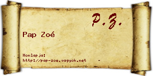 Pap Zoé névjegykártya